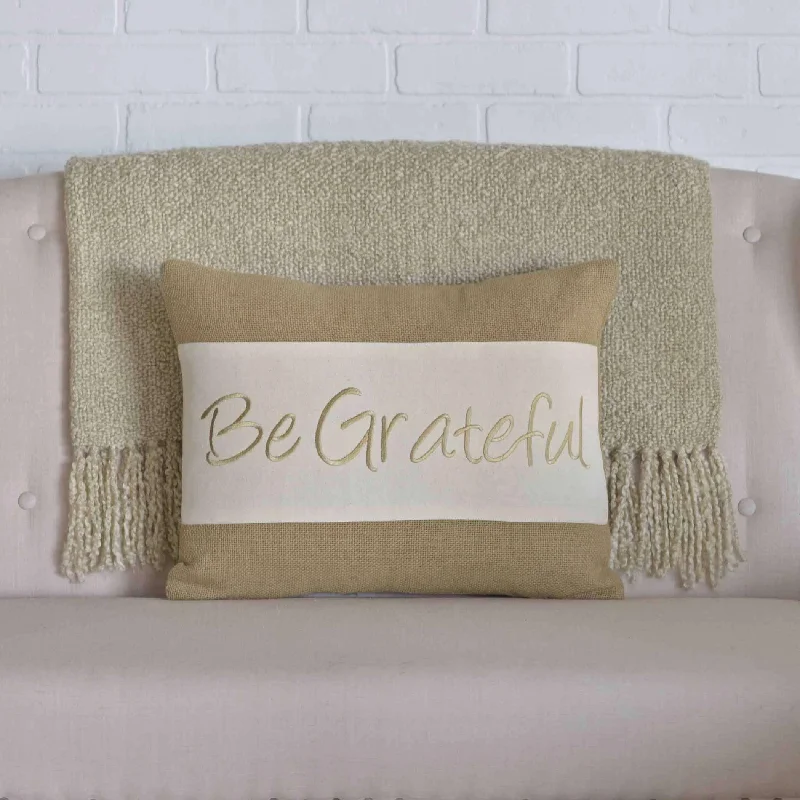 Cotton Pillows for Natural ComfortBe Grateful Pillow 14x18