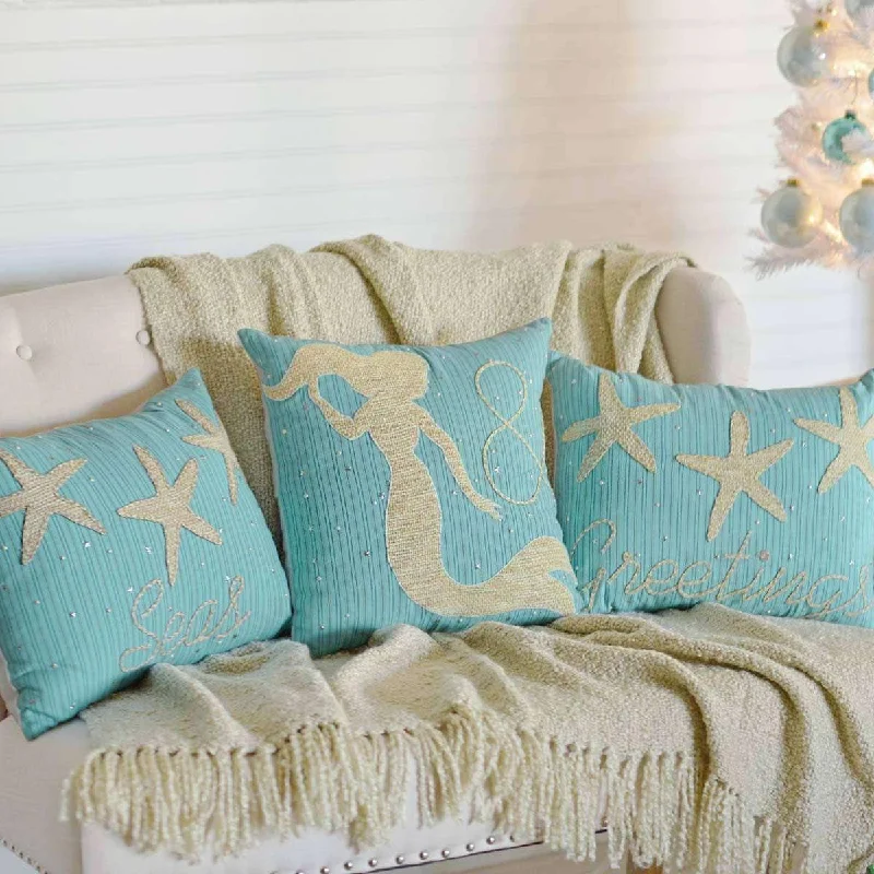 Round Pillows for Boho-Style InteriorsNerine Seas & Greetings Set of 3 Pillows-Asstd Sizes
