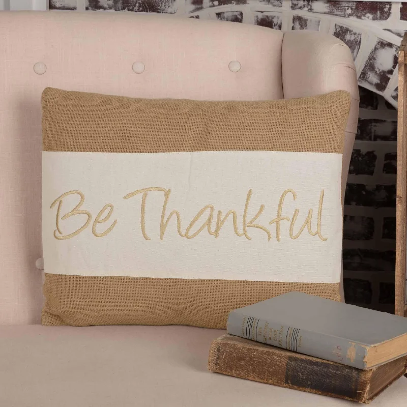 Round Pillows for Boho-Style InteriorsBe Thankful Pillow 14x18